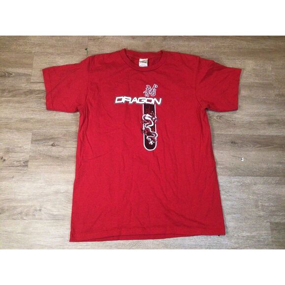 VTG Mens Vintage Cygnus Red Black Sz M Dragon Short Sleeve T-Shirt Single Stitch - Picture 1 of 7
